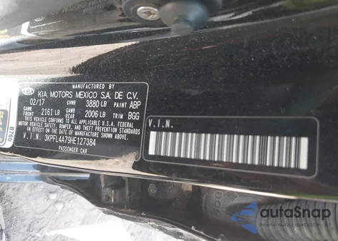 2017 Kia Forte Lx из США, поврежденный, VIN 3KPFL4A79HE127384